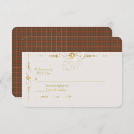 Cartão RSVP Fraser Red Weathered Original Scottish Tartan