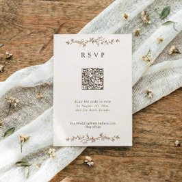 Cartão RSVP French Vintage Floral Brown Wedding