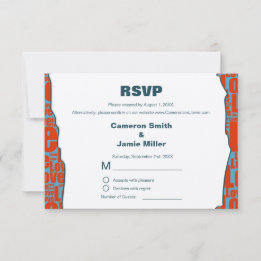 Cartão RSVP Fronteira de Amor de Cores de Outono Frequência de