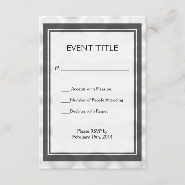 Cartão RSVP Fundo de aparência do metal prateado (Frente)
