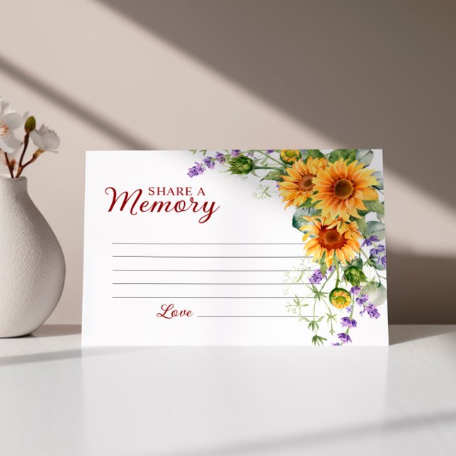 Cartão RSVP Funeral Elegante de Girassóis Compartilha um Cartã (Criador carregado)