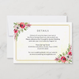 Cartão RSVP Gabinete de Detalhes do Casamento Floral Bohemian