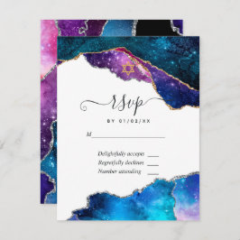 Cartão RSVP Galaxy Agate Bat Mitzvah
