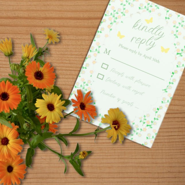 Cartão RSVP Garden Party Gender Neutral Baby Shower (Criador carregado)