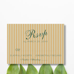 Cartão RSVP Garrafa Verde Mel Retrô Vintage Listrado Casamento