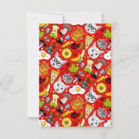 Gato e ovo no vermelho