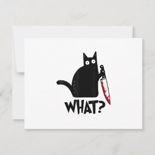 Cartão RSVP Gato Que_ Engraçado Gato Preto