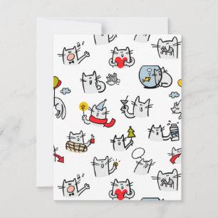 Cartão RSVP Gatos engraçados, leite e magia.