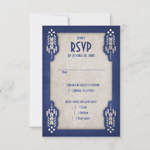 Cartão RSVP Geek de Vídeo Casamento Azul