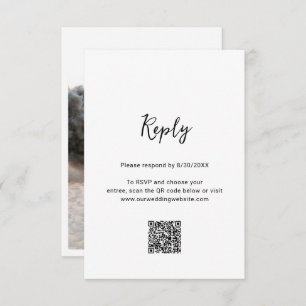 Cartão RSVP Genevieve Black and White Photo Modern Weding