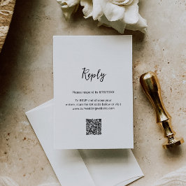 Cartão RSVP Genevieve Black and White Photo Modern Weding