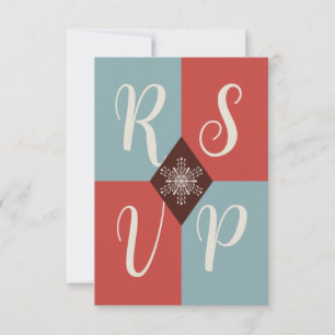 Cartão RSVP Geométrico de Natal