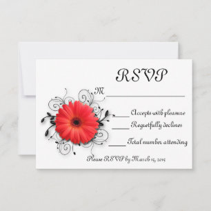 Cartão RSVP Gerbera Daisy Theme