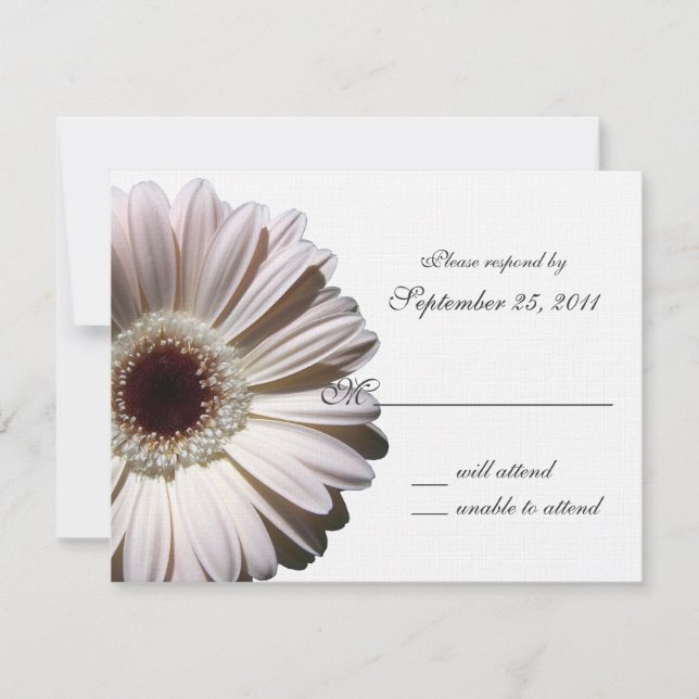 Cartão RSVP Gerbera Daisy Wedding/ Response (Frente)