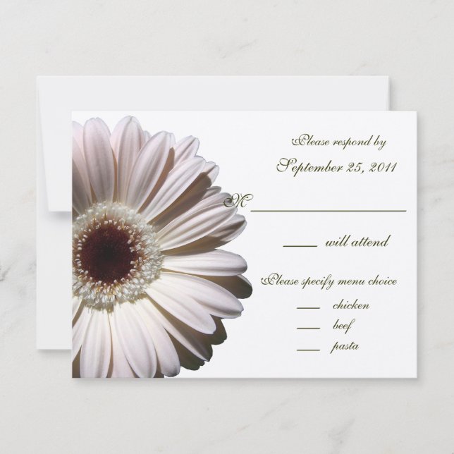 Cartão RSVP Gerbera Daisy Wedding/ Response (Frente)