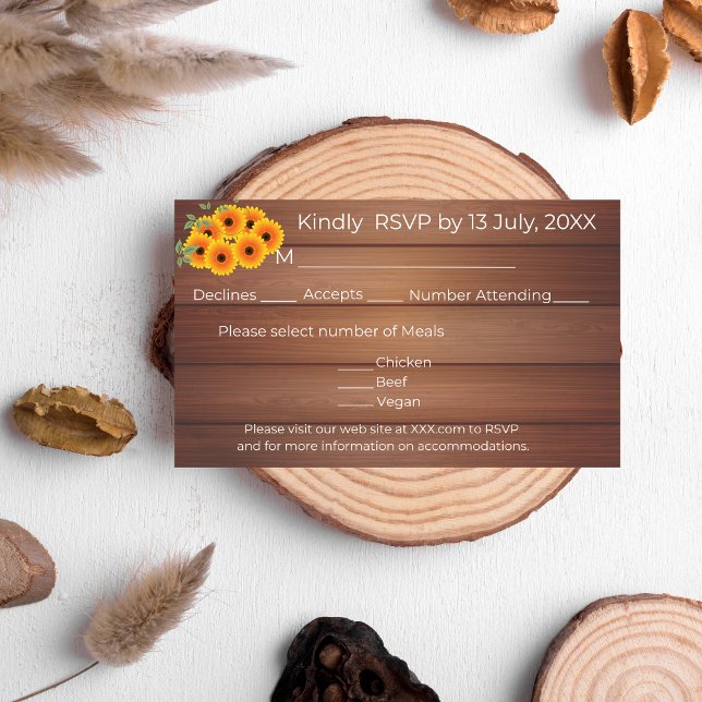 Cartão RSVP Girassol Russo (Criador carregado)