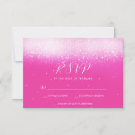 Cartão RSVP Glam Hot Pink Bat Mitzvah