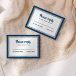 Cartão RSVP Glittery Bat Mitzvah Marinho Blue and Silver<br><div class="desc">Esta placa de inserção de tendência apresenta letras em negrito na parte frontal com um aspecto em camadas em cintilação prateada e branca,  e uma parte traseira sólida colorida. Adicione seu texto usando o formulário modelo. Altere a fonte,  o layout e as cores usando o recurso Personalizar.</div>