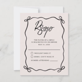 Cartão RSVP Going to the Chapel Coquette Bow Wedding