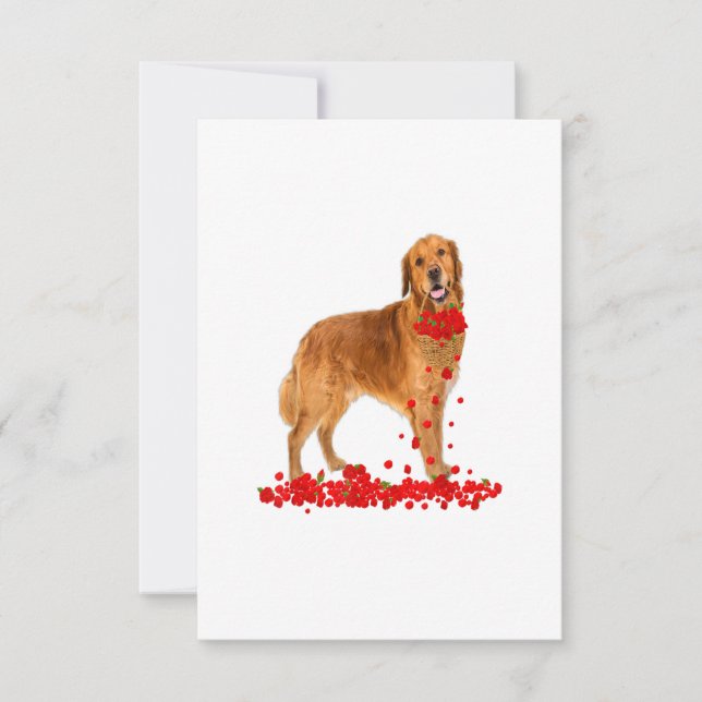 Cartão RSVP Golden Retriever Valentines Day Dog Dad Dog Mom (Frente)