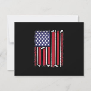 Cartão RSVP Golfe Engraçado Bandeira Americana Golf Player Vin