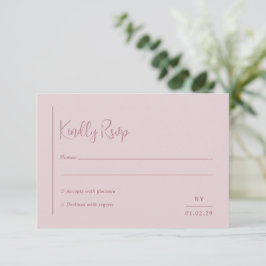 Cartão RSVP Grace Muted Pink Modern Wedding