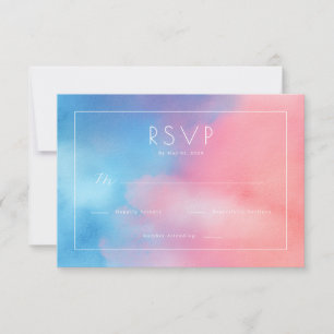 Cartão RSVP Gradiente Pastel Sonhador de Aquarela