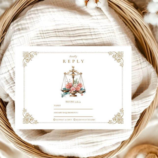 Cartão RSVP Graduação em Faculdade de Direito Floral Rosa-Blus (Criador carregado)