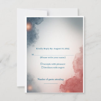 Cartão RSVP Gray and Rose Outer Space Response Card