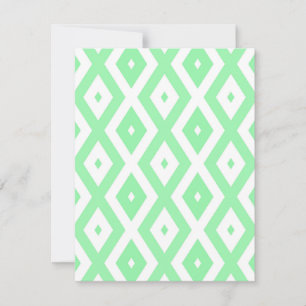 Cartão RSVP Green and white diamond pattern