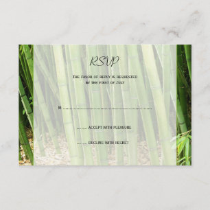 Cartão RSVP Green Bamboo Asian Weding Response Card