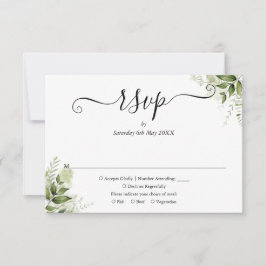 Cartão RSVP Greenery deixa Casamento Elegante