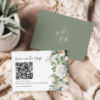 Greenery Eucalyptus White Rose Casando Código QR