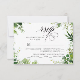 Cartão RSVP Greenery Willow Border