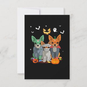 Cartão RSVP Halloween Chihuahua Dog Witch Gift Dachshund