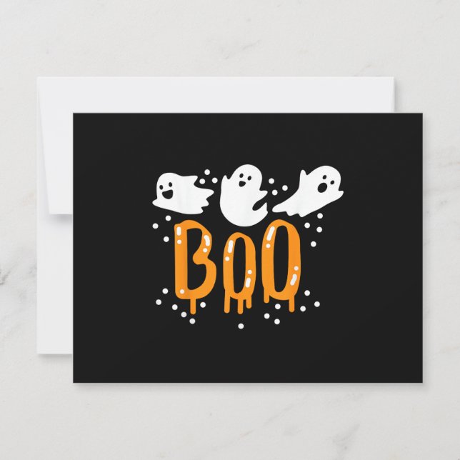 Cartão RSVP Halloween Ghost Boo Cute (Frente)