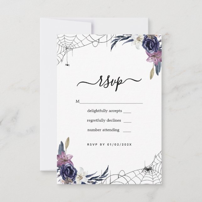Cartão RSVP Halloween Wedding (Frente)