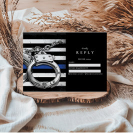 Cartão RSVP Handcuffs American Flag Police Graduation