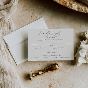 Cartão RSVP HARMONIA   Casamento de Escolha de Refeições Verde