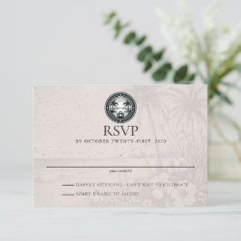 Cartão RSVP Hawaii Passport Wedding