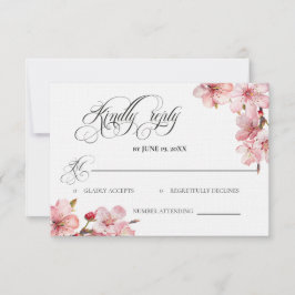 Cartão RSVP Hawthorne Calligraphy Wedding Kindly Reply card