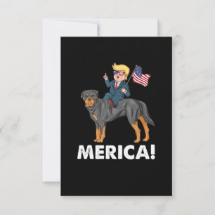 Cartão RSVP Herói Americano Trump Merica Rottweiler