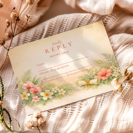 Cartão RSVP Hibiscus Floral Graduation Party