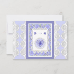 Cartão RSVP Hibiscus & lace BLUE