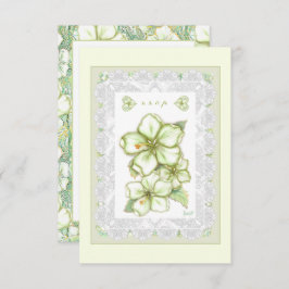 Cartão RSVP Hibiscus & lace WHITE