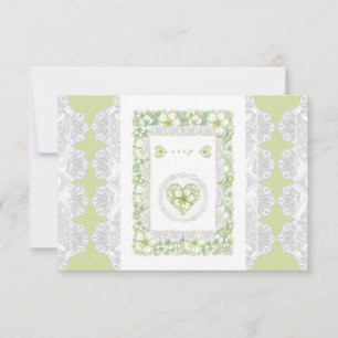 Cartão RSVP Hibiscus & lace WHITE