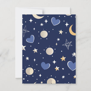 Cartão RSVP História de Amor Celestial