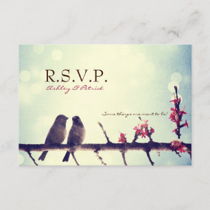 Cartão RSVP História de aves de amor
