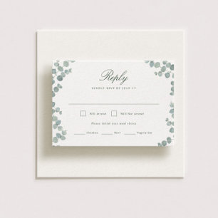 Cartão RSVP Horizontal de Casamento Adelaide