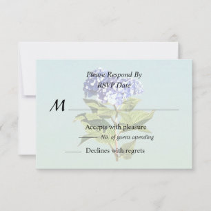 Cartão RSVP Hortênsia Azul Graciosa